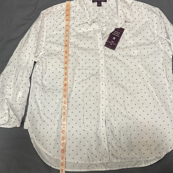 GLORIA VANDERBILT The Amanda shirt, White button up XL NWT - Picture 13 of 16